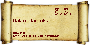 Bakai Darinka névjegykártya